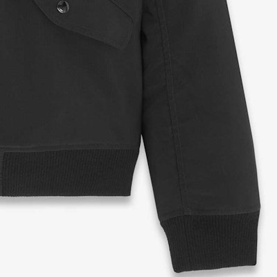 SAINT LAURENT SS24 Black Solid-Colored Pilot Jacket 779707Y6D381000 Details for SAINT LAURENT SS24 Black Solid-Colored Pilot Jacket 779707Y6D381000