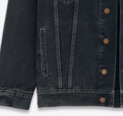 SAINT LAURENT SS24 Washed Black Denim Jacket Single-Breasted Loose Fit. 730958Y07TE3962 Details for SAINT LAURENT SS24 Washed Black Denim Jacket Single-Breasted Loose Fit. 730958Y07TE3962