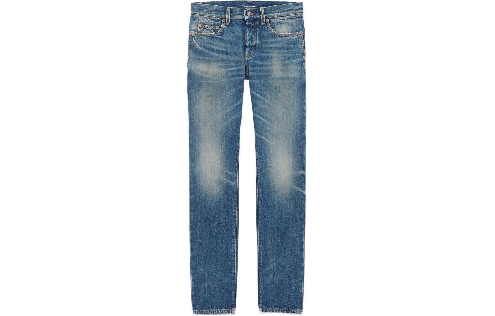 Order SAINT LAURENT SS24 男士低腰鈕扣淺藍牛仔褲 597052YV970-5017