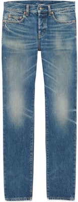 SAINT LAURENT SS24 男士低腰鈕扣淺藍牛仔褲 597052YV970-5017 Order SAINT LAURENT SS24 男士低腰鈕扣淺藍牛仔褲 597052YV970-5017