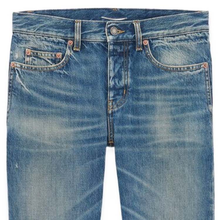 Lookbook SAINT LAURENT SS24 男士低腰鈕扣淺藍牛仔褲 597052YV970-5017
