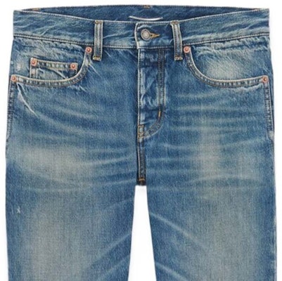 SAINT LAURENT SS24 男士低腰鈕扣淺藍牛仔褲 597052YV970-5017 Lookbook SAINT LAURENT SS24 男士低腰鈕扣淺藍牛仔褲 597052YV970-5017