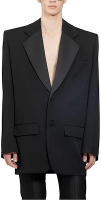 Saint Laurent SS24 Oversized Tuxedo Blazer Black Single-Breasted Jacket 782775Y7E63-1000 Buy Saint Laurent SS24 Oversized Tuxedo Blazer Black Single-Breasted Jacket 782775Y7E63-1000