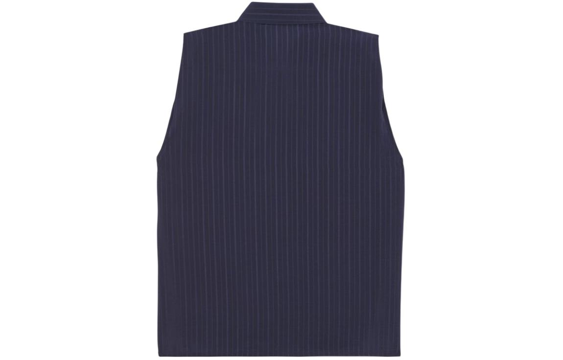 Lookbook SAINT LAURENT SS24 條紋尖領無袖襯衫 海洋藍 男款 770488Y1I874140