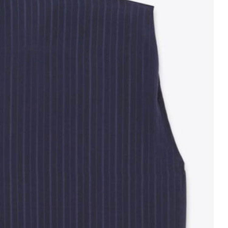 Purchase SAINT LAURENT SS24 條紋尖領無袖襯衫 海洋藍 男款 770488Y1I874140