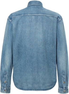 SAINT LAURENT 男款SS25刺繡Logo長袖襯衫-陽光藍 823437Y14MJ4248 Lookbook SAINT LAURENT 男款SS25刺繡Logo長袖襯衫-陽光藍 823437Y14MJ4248