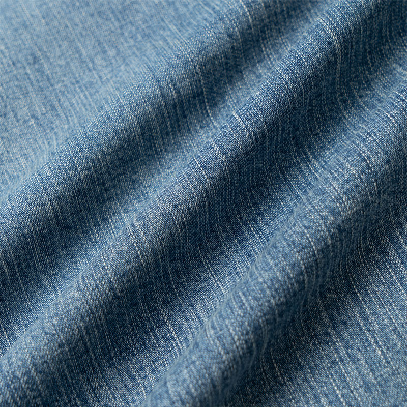 Sizing SAINT LAURENT SS25 Embroidered Logo Long Sleeve Shirt Men - Sunlight Blue 823437Y14MJ4248