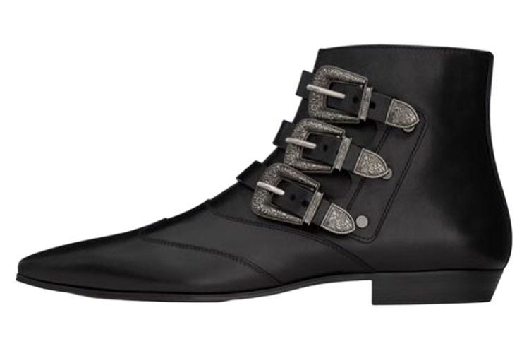 Saint Laurent Stan 'Black Leather Boot' 68724428N001000