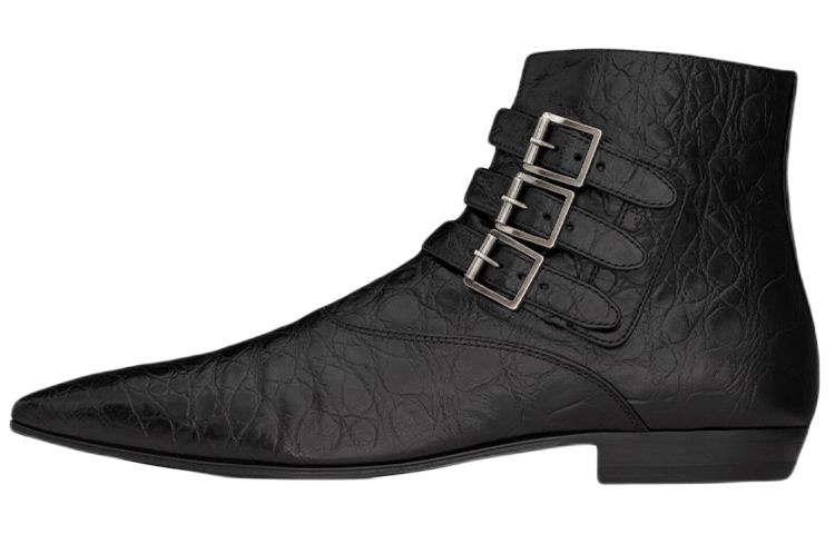 Saint Laurent Stan Boot 'Crocodile-Embossed Black' 68726125S001000