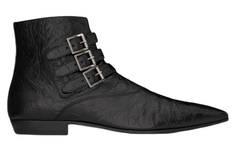 Order Saint Laurent Stan Boot 'Kulit Buaya Tekstur Hitam' 68726125S001000