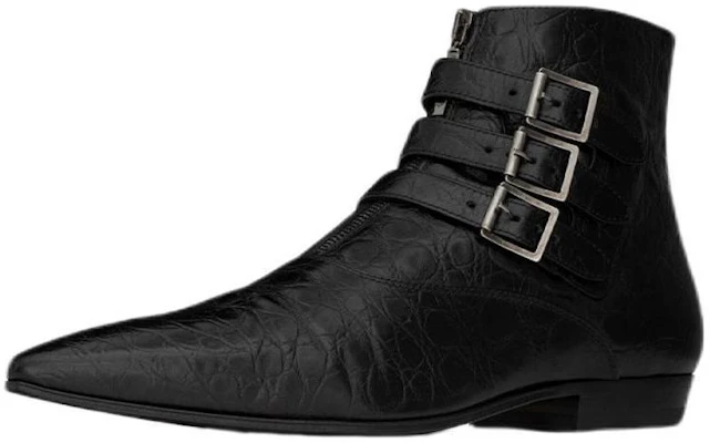 Saint Laurent Stan Boot 'Kulit Buaya Tekstur Hitam' 68726125S001000 Lookbook Saint Laurent Stan Boot 'Kulit Buaya Tekstur Hitam' 68726125S001000