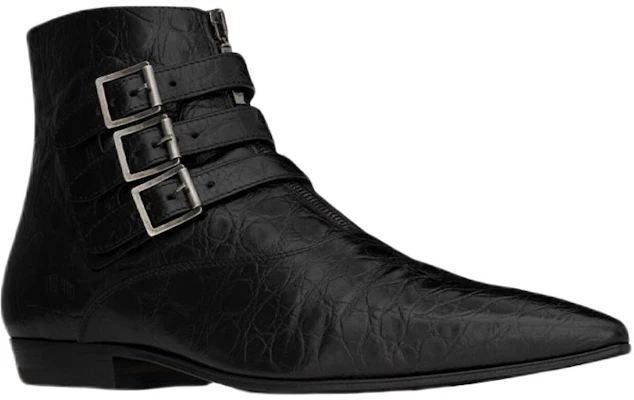 Saint Laurent Stan Boot 'Kulit Buaya Tekstur Hitam' 68726125S001000 Shop Saint Laurent Stan Boot 'Kulit Buaya Tekstur Hitam' 68726125S001000