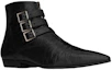 Shop Saint Laurent Stan Boot 'Kulit Buaya Tekstur Hitam' 68726125S001000