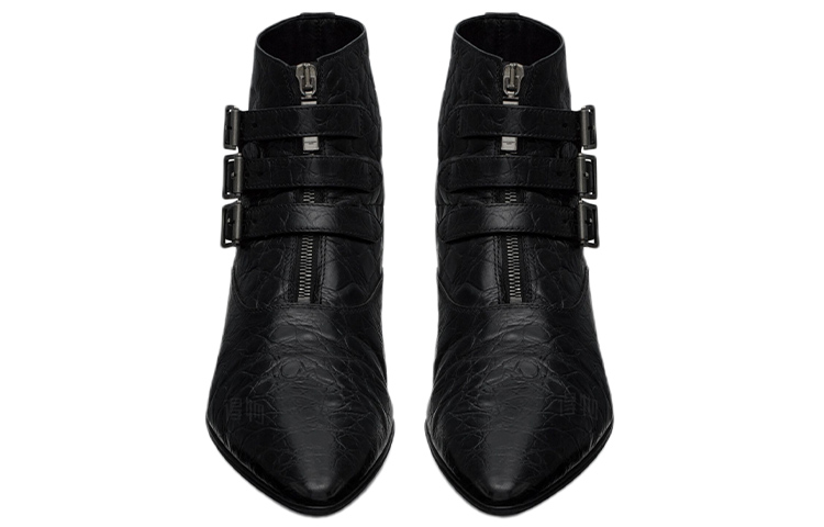 Purchase Saint Laurent Stan Boot 'Kulit Buaya Tekstur Hitam' 68726125S001000
