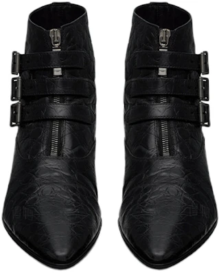 Saint Laurent Stan Boot 'Kulit Buaya Tekstur Hitam' 68726125S001000 Purchase Saint Laurent Stan Boot 'Kulit Buaya Tekstur Hitam' 68726125S001000