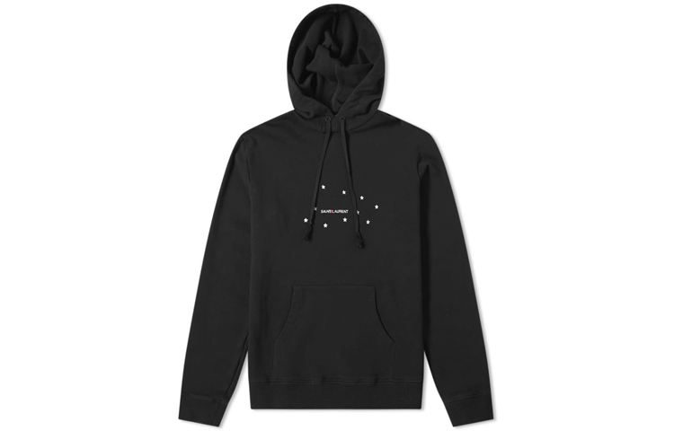 Saint Laurent Star Print Pullover Hoodie Black 577092YBJH21081