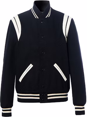 Saint Laurent Striped Casual Single-Breasted Baseball Jacket - Unisex Black 354718Y180W1070 Buy Saint Laurent Striped Casual Single-Breasted Baseball Jacket - Unisex Black 354718Y180W1070