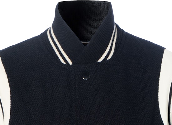 Saint Laurent Striped Casual Single-Breasted Baseball Jacket - Unisex Black 354718Y180W1070 Sizing Saint Laurent Striped Casual Single-Breasted Baseball Jacket - Unisex Black 354718Y180W1070