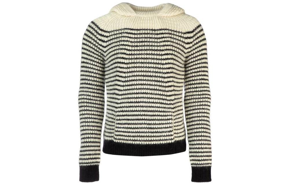 Saint Laurent Striped Hoodie Black Long-Sleeve Sweatshirt 584942YAFT29744