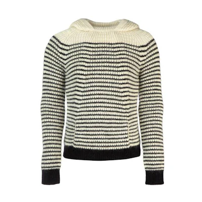 Saint Laurent Striped Hoodie Black Long-Sleeve Sweatshirt 584942YAFT29744