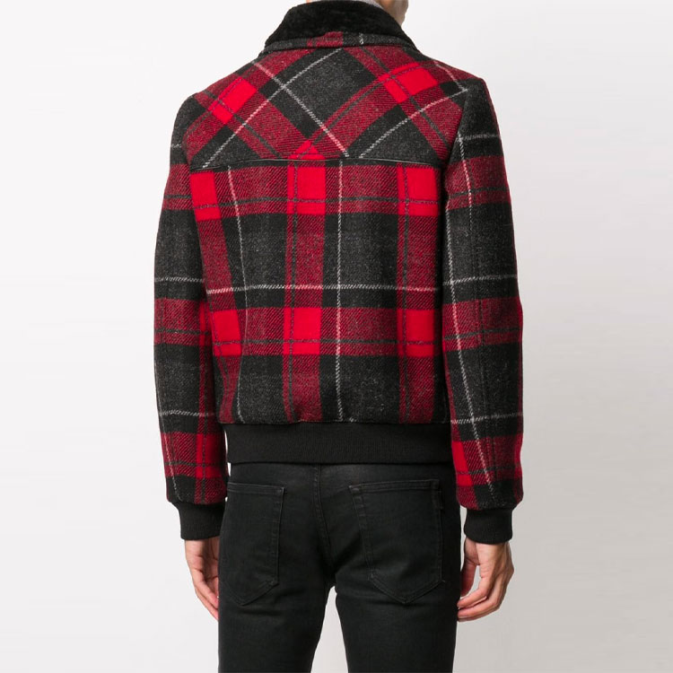 SAINT LAURENT Striped Print Zip-Up Collared Long Sleeve Jacket Red - . 615978Y9B026466 圖 5