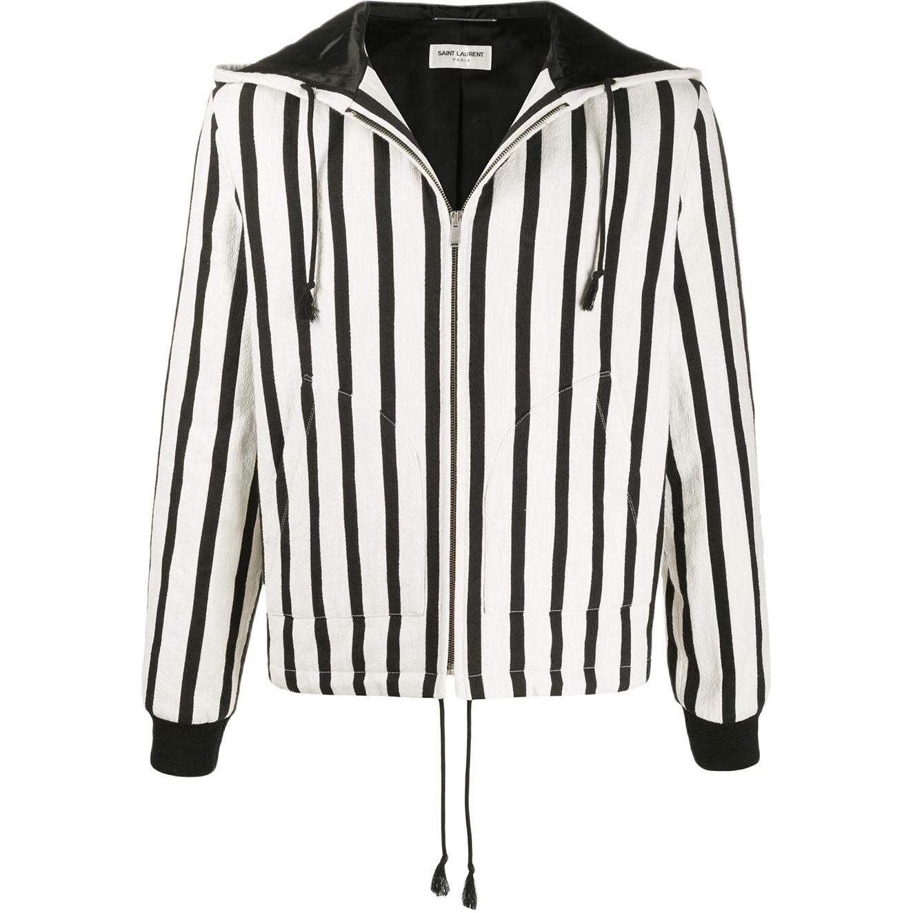 Saint Laurent Striped Zip-Up Colorblock Hoodie Jacket for Men 609239Y3A391095