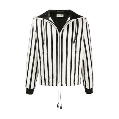 Saint Laurent Striped Zip-Up Colorblock Hoodie Jacket for Men 609239Y3A391095