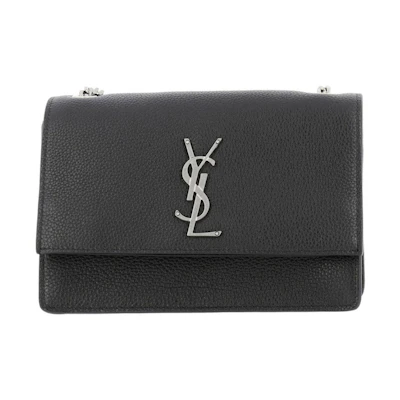 Saint Laurent Sunset Chain Shoulder Bag Black