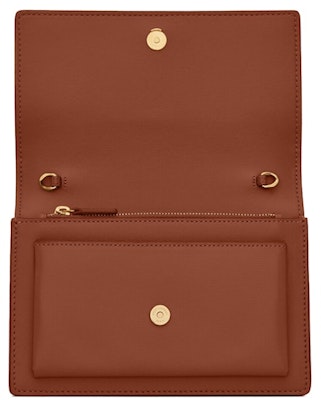 Saint Laurent Sunset Chain Wallet Dark Toffee Lookbook Saint Laurent Sunset Chain Wallet Dark Toffee