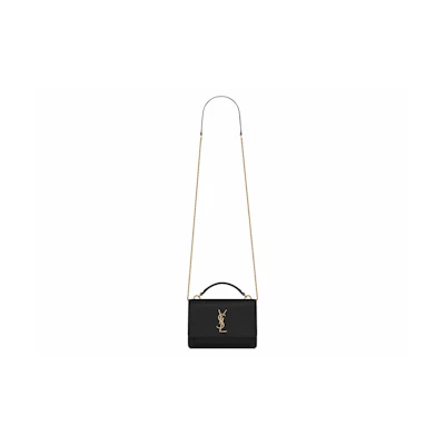 Saint Laurent Sunset Chain Wallet In Smooth Leather Noir