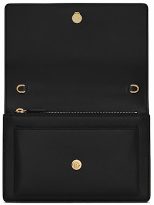 Saint Laurent Sunset Chain Wallet In Smooth Leather Noir Lookbook Saint Laurent Sunset Chain Wallet In Smooth Leather Noir