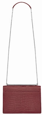 Saint Laurent Sunset Crocodile Embossed Calfskin Medium Garnet Order Saint Laurent Sunset Crocodile Embossed Calfskin Medium Garnet
