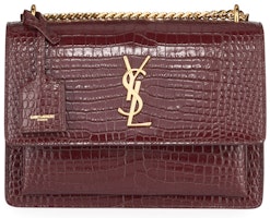 Saint Laurent Sunset Crocodile Embossed Medium Red Saint Laurent Sunset Crocodile Embossed Medium Red