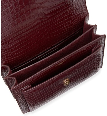 Saint Laurent Sunset Crocodile Embossed Medium Red Lookbook Saint Laurent Sunset Crocodile Embossed Medium Red