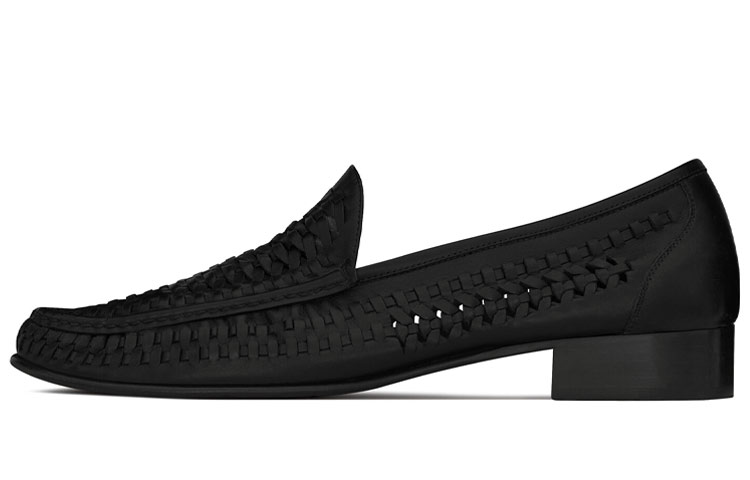 Saint Laurent Swann Loafer 'Black Weave' 6490282O2001000