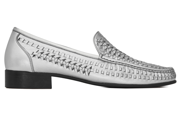 Order Saint Laurent Swann Loafer ''Metallic Gevlochten Zilver'' 6490282O7008105