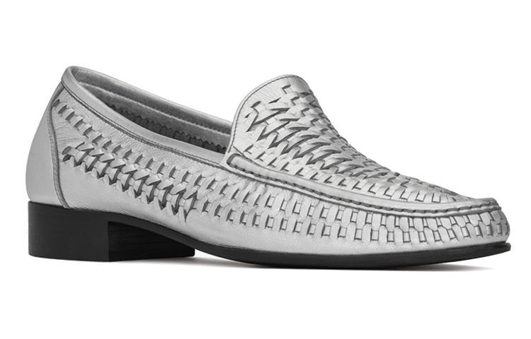 Lookbook Saint Laurent Swann Loafer ''Metallic Gevlochten Zilver'' 6490282O7008105