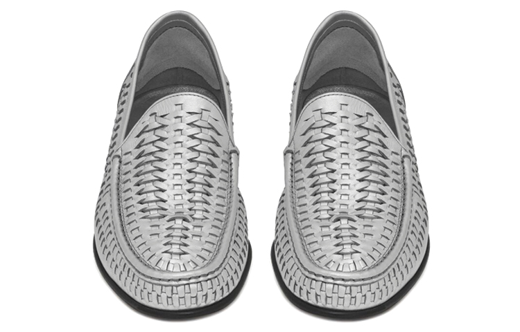 Shop Saint Laurent Swann Loafer ''Metallic Gevlochten Zilver'' 6490282O7008105