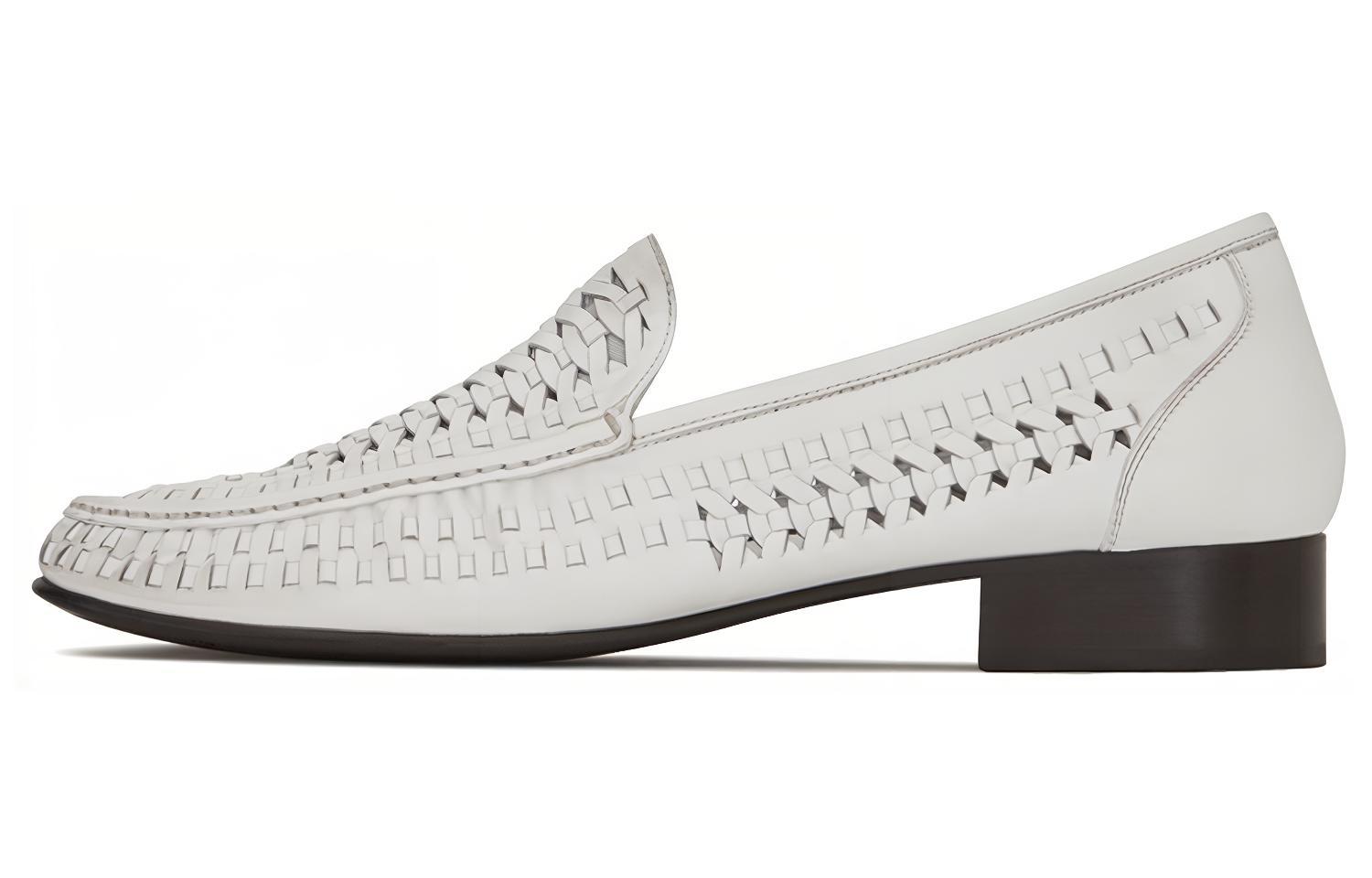Saint Laurent Swann Loafers 'Milk White Weave' 6490282O2009100