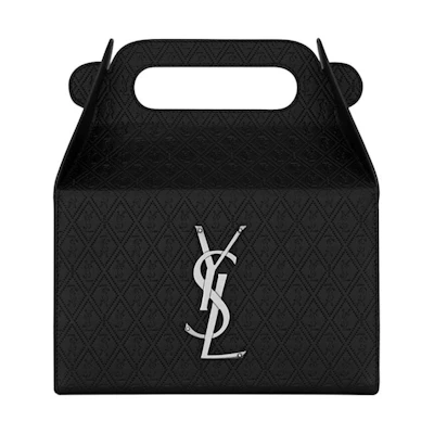 Saint Laurent Take-Away Box In Leather Black
