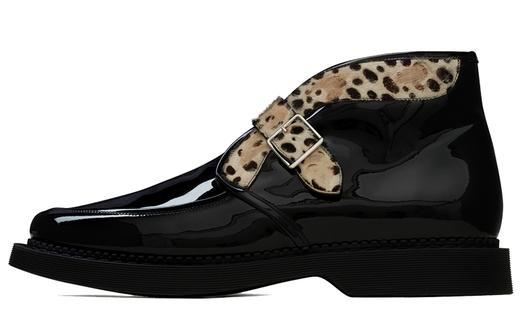 Saint Laurent Teddy Buckle Mid-Top Boots 'Patent Black' 6675991TV801079
