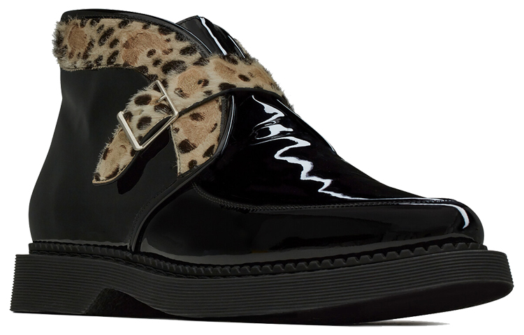Lookbook Saint Laurent Teddy Buckle Mid-Top Boots 'Patent Black' 6675991TV801079