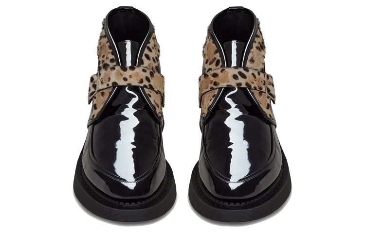 Shop Saint Laurent Teddy Buckle Mid-Top Boots 'Patent Black' 6675991TV801079