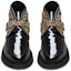 Shop Saint Laurent Teddy Buckle Mid-Top Boots 'Patent Black' 6675991TV801079