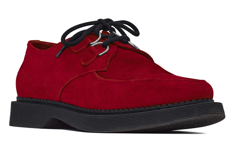 Lookbook Saint Laurent Teddy Derby Loafer 'Pomegranate Red' 6688912W5006538