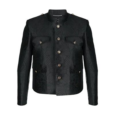 Saint Laurent Textured Solid Single-Breasted Jacket Black 645300Y2C771000
