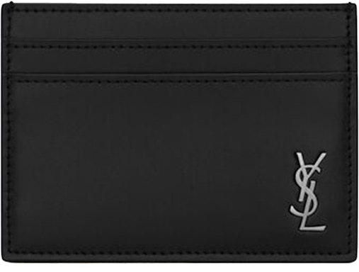saint-laurent-tiny-cassandre-5-card-slot-card-case-silver-logo-matte-black