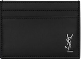 Saint Laurent Tiny Cassandre (5 Card Slot) Card Case Silver Logo Matte Black Saint Laurent Tiny Cassandre (5 Card Slot) Card Case Silver Logo Matte Black