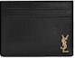 Buy 圣罗兰Tiny Cassandre (5卡槽)卡包 金标 黑色