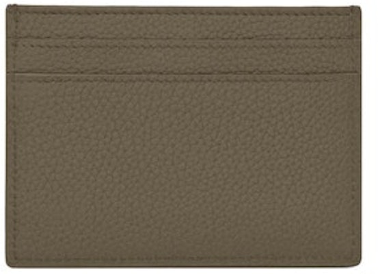 Saint Laurent Tiny Cassandre Card Case in Grained Leather Dark Khaki Order Saint Laurent Tiny Cassandre Card Case in Grained Leather Dark Khaki